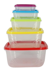 Rahalife Stackable Storage Container Box, 5 Pieces Clear