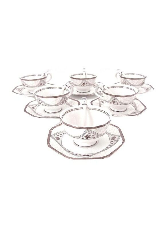 

Kitchen Souq 18-Piece Tea Cup Set, White