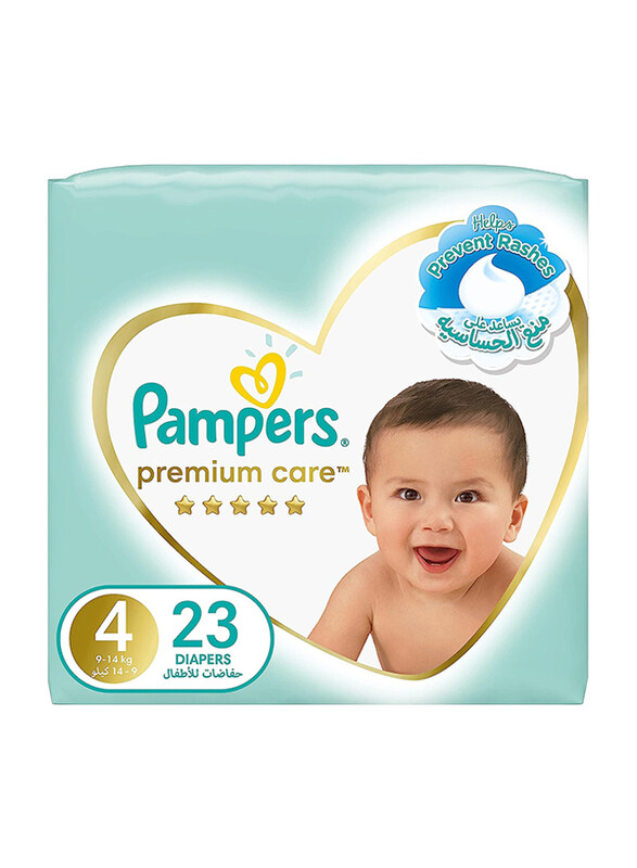 

Pampers Premium Care Diapers, Size 4, 9-14 kg, 23 Count