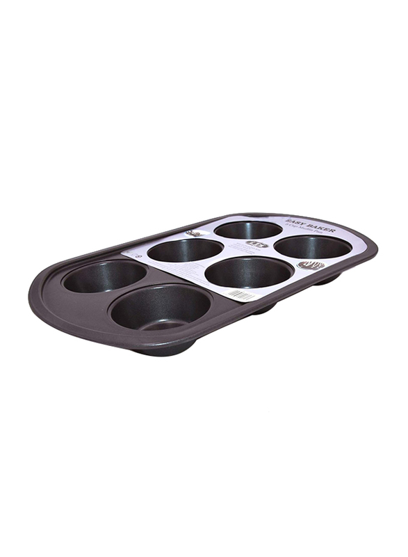 Easy Baker 6 Cup Muffin Pan, LIF-6480625, Black