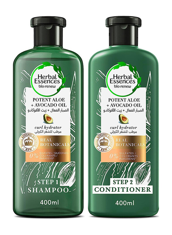 

Herbal Essences Sulfate Free Potent Aloe Avocado Oil Curl Hydrating Shampoo & Conditioner, 400ml