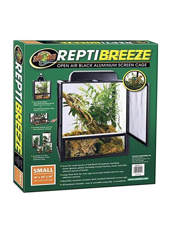 

Zoo Med Repti Breeze Screen Cage, 61 x 61 x 122cm, Black/Clear