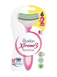 Intuition Xtreme 3 Shaving Disposable Razor for Women, 8 Pieces