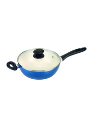 Tescoma 24cm Deep Frying Pan Ecopresto with Cover, Blue