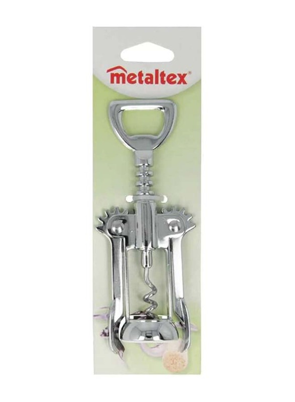 Metaltex 16cm Chrome Plated Lever Corkscrew, Silver