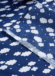 Aceir 2-Piece Printed Cotton Bedsheet Set, 1 Bedsheet + 1 Pillow Case, Single, 147 x 240cm, Cloudy Night