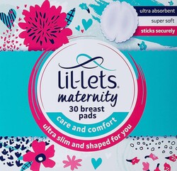 Lil-Lets Maternity Breast Pads, 30 Pieces, White