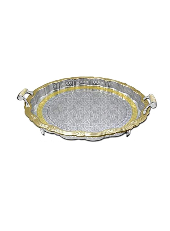 

Kingsville 55cm Round Tray, MH101TT, Silver/Gold