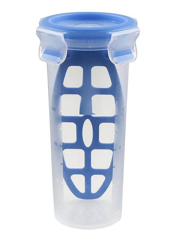 Emsa Clip & Close Mixing Jar, 0.5L, Transparent/Blue