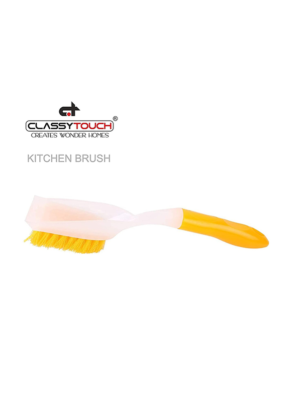 Classy Touch Plastic Brush with Non-Slip Handle/Scrub for Dish/Pans/Pots/Kitchen Sink Cleaning