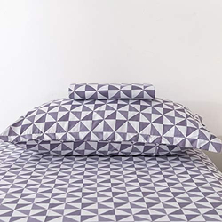 Aceir 2-Piece French Microfiber Printed Bedsheet Set, Double, Grey