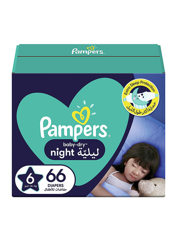 

Pampers Baby-Dry Night Diapers, Size 6, 14+ kg, 66 Count