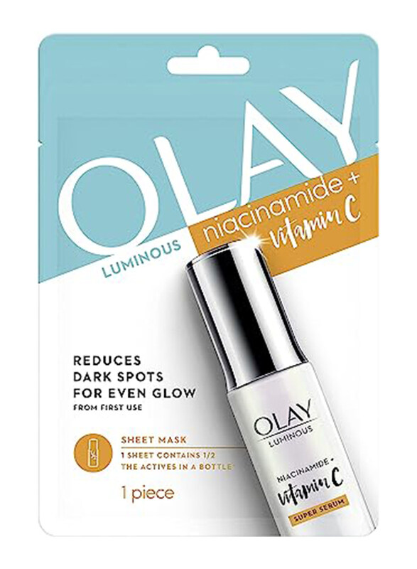 

Olay Luminous Niacinamide + Vitamin C Sheet Mask for Glow & Even Skin Tone, 1 Mask