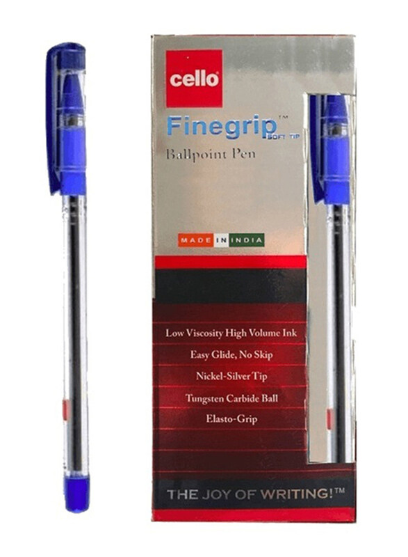 

Cello 12-Piece Finegrip Soft Tip Ballpoint Pen, Blue