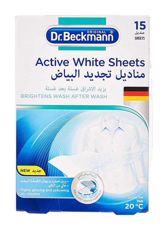 Dr. Beckmann Active White Sheets with Brilliant Formula, 15 Sheets