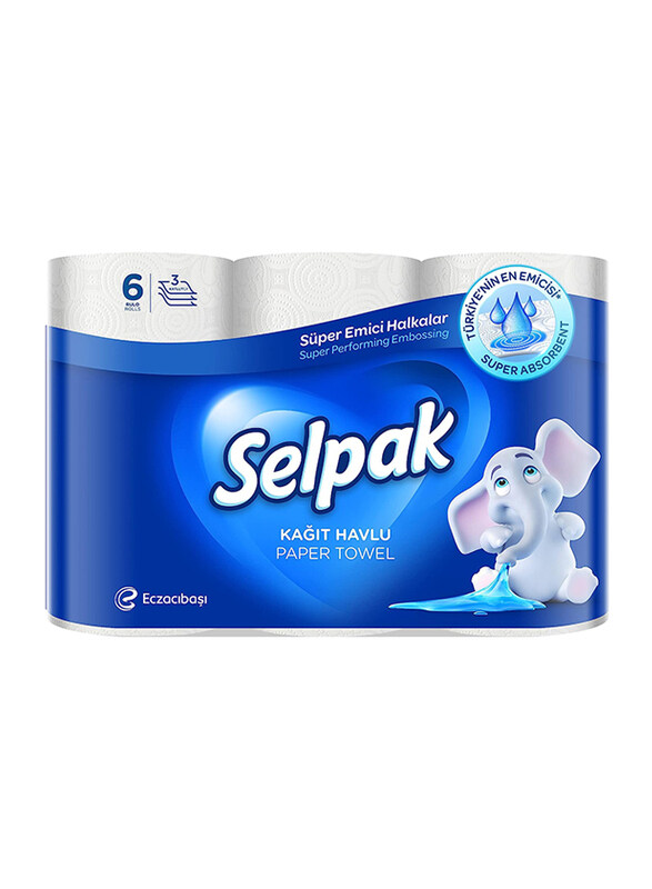 

Selpak 3-Ply Kitchen Paper Towels, 6 x 80 Sheets