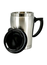 Rahalife 500ml Stainless steel Travel Coffee Mug with Handle and Compact Lid, Silver