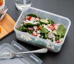 Addis Rectangular Clip and Close Food Storage Box, 2L, Clear