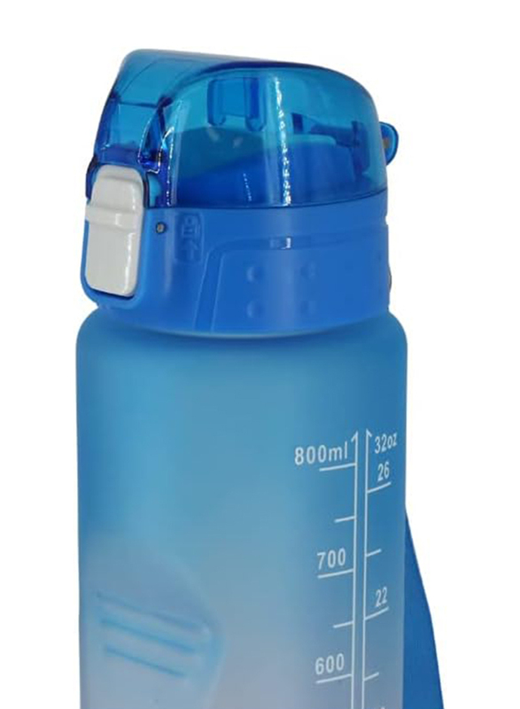 Rahalife 800ml Water Bottle with Time Marker Straw Strainer, Pink/Blue
