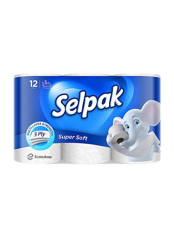 

Selpak Toilet Paper, 12 Rolls x 140 Sheets x 3 Ply