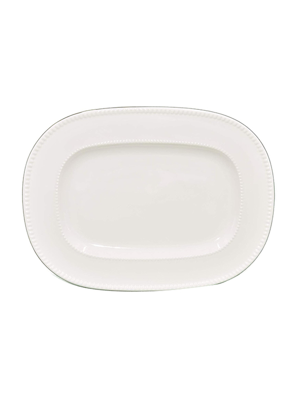 Qualitier 33cm Oval Platter Plate, Beige