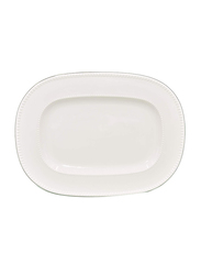 Qualitier 33cm Oval Platter Plate, Beige