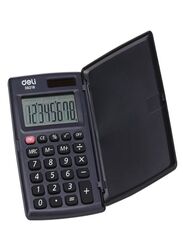 Deli 8-Digits Dual Power Plastic Calculator, Black