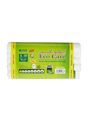 Eco Care White Garbage Bag Roll, 46 x 52cm, 5 Gallon, 30 Piece