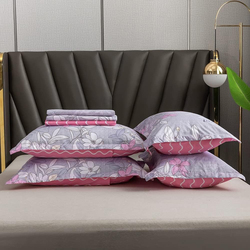 Aceir 6-Piece Microfibre Duvet Cover Set, 1 Duvet Cover + 1 Flat Bedsheet + 4 Pillow Cases, Double, 220x280cm, Multicolour