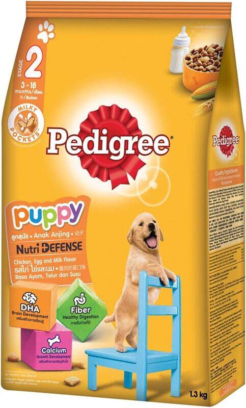 

Pedigree Puppy, Dry Food, Nutri Defense Chicken, Egg and Milk Flavor, 1.3 Kg