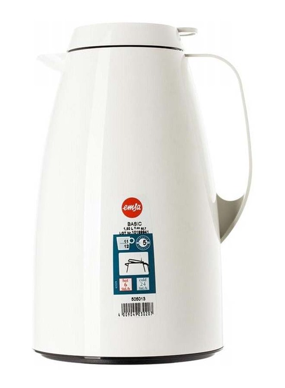 Emsa 1.5 Ltr Basic Quick Tip Vacuum Flask, White