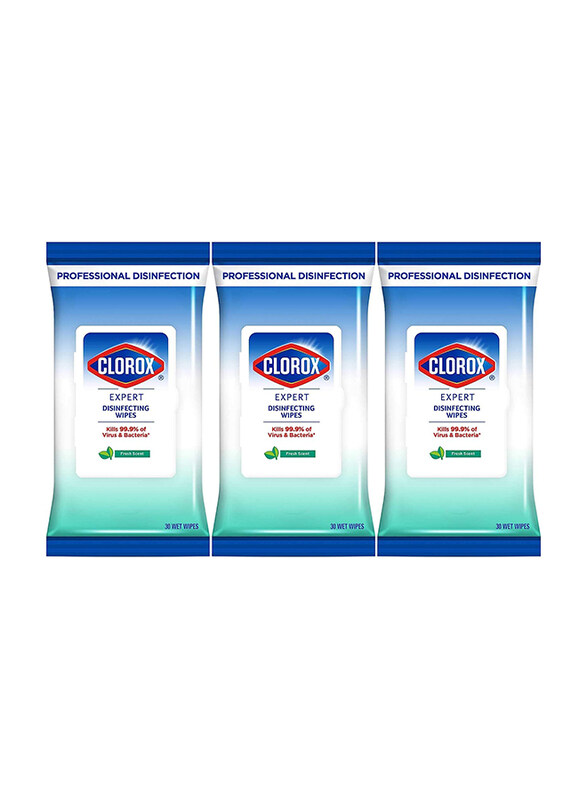 

Clorox Expert Fresh Scent Multi-Surface Disinfecting Wipes, 3 x 30 Wipes