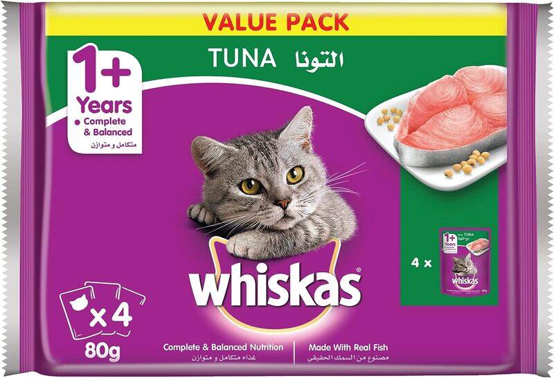 

Whiskas Tuna, Catfood, Purple, 430428, 4 x 80g