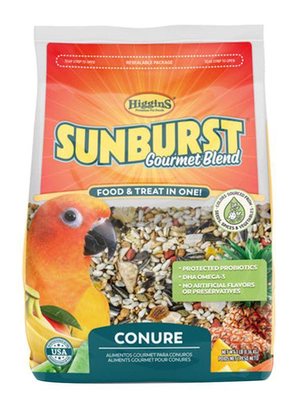 Higgins Sunburst Gourmet Food Mix Conures Dry Food, 1.36 Kg