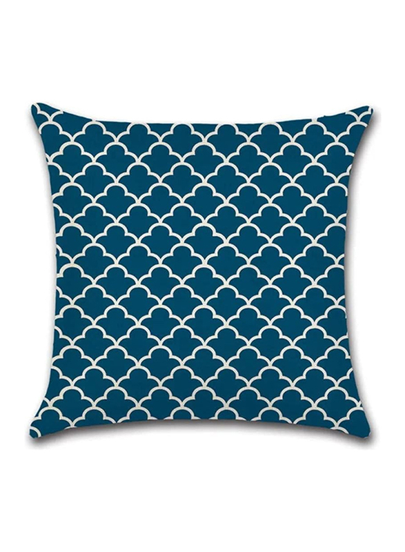ACEIR 45 x 45cm Pattern Printed Cotton Blend Cushion Cover, Blue White
