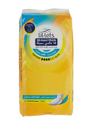 Lil-lets Maxi Thick Normal Pads with Wings, 16 Pieces