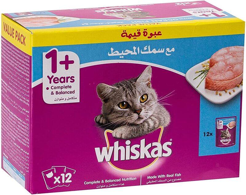 

Whiskas Oceanfish Catfood, Purple, 430440, 12 x 80g