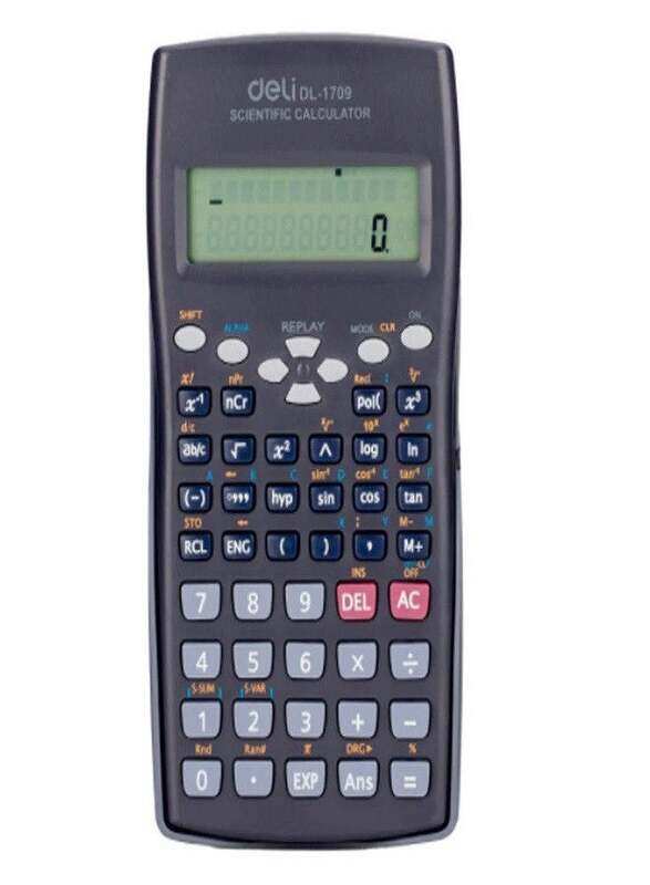 

Deli 12-Digit Dual Power Scientific Calculator Function 240, E1709, Dark Grey