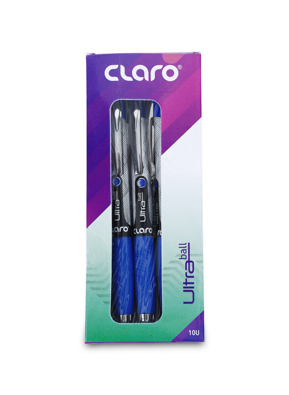 Claro Mx-Ultra Ultra Ball Pen, 1.00mm, Lightweight Ball Pens for Pressure Free and Fine Writing Pens with Comfortable Grip, for School and Office Use, 10-Piece/Box, Blue