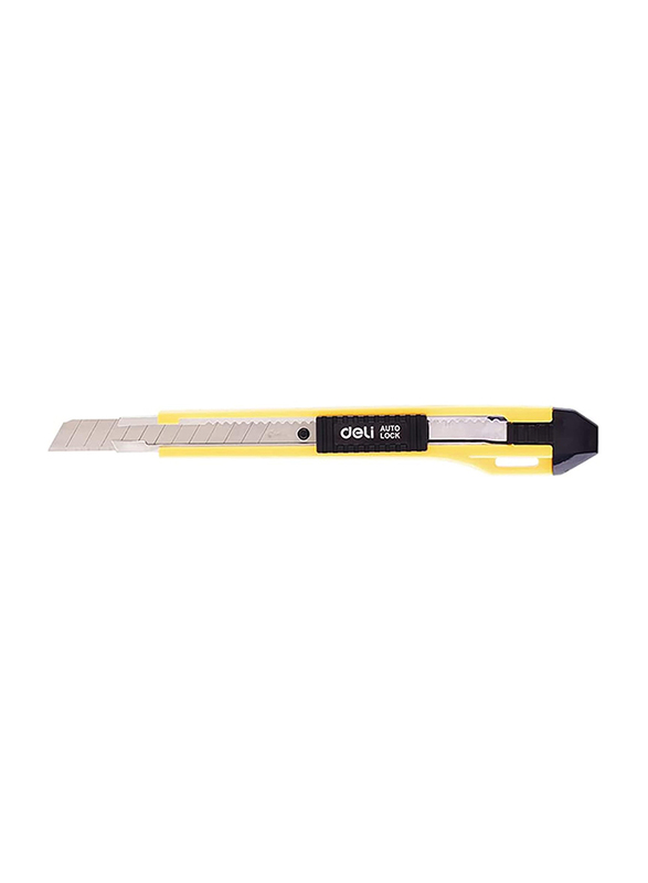 Deli E2031 9mm Cutter Knife, Yellow/Black