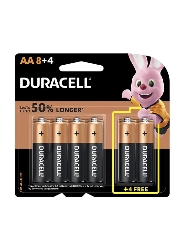 

Duracell AA Alkaline Batteries, 32047, 12 Piece, Black/Brown