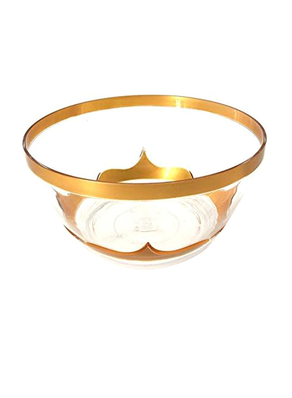 Hao Way 25cm Gold Salad Bowl, P630A03, White/Gold