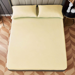 Aceir 3-Piece Microfiber Fitted Bedsheet Set, King,  200 x 200 + 30cm, Beige