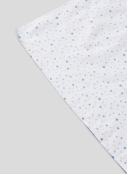 Aceir 3-Piece 180 TC Premium Collection Star Printed Cotton Bedsheet Set, 1 Bedsheet + 2 Pillow Cases, Queen, White