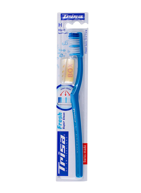 Trisa Fresh Super Clean Toothbrush with Travel Cap, Hard, 1 Piece