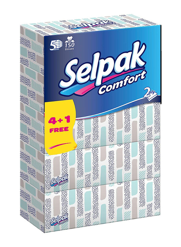 

Selpak Comfort Facial Tissue, 5 x 150 Sheets