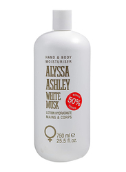 Alyssa Ashley White Musk Hand & Body Moisturising Cream Lotion, 750ml