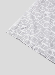 Aceir 3-Piece 180 TC Premium Collection Alphabet Printed Cotton Bedsheet Set, 1 Bedsheet + 2 Pillow Cases, Queen, Grey/White