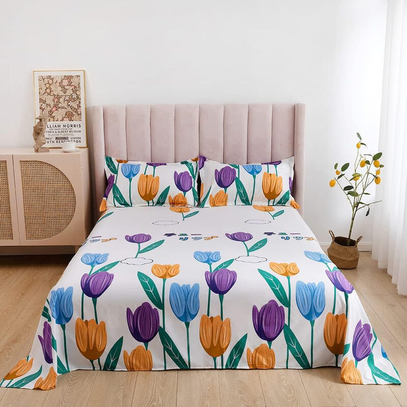 

Aceir 3-Piece Moxie Microfiber Printed Fitted Sheet Set, King, 230x260cm, Multicolour