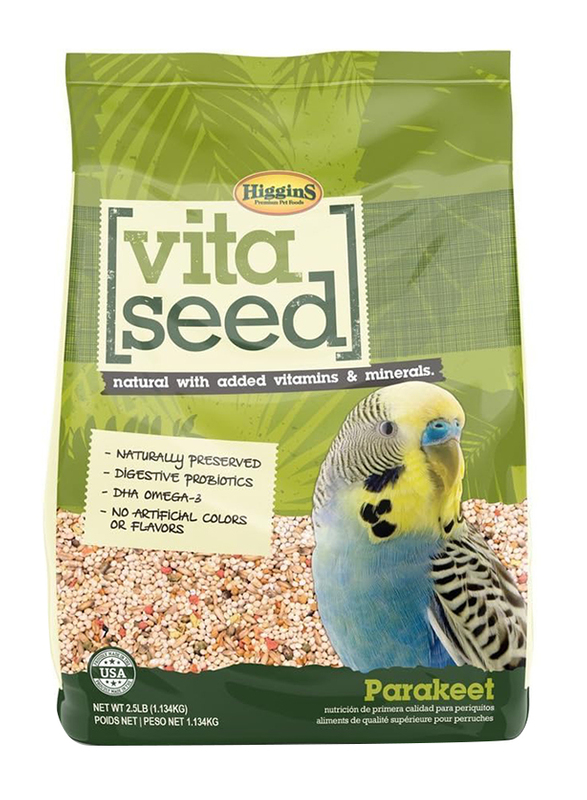 Higgins Vita Seed Parakeet Birds Dry Food, 2 Lbs, Large